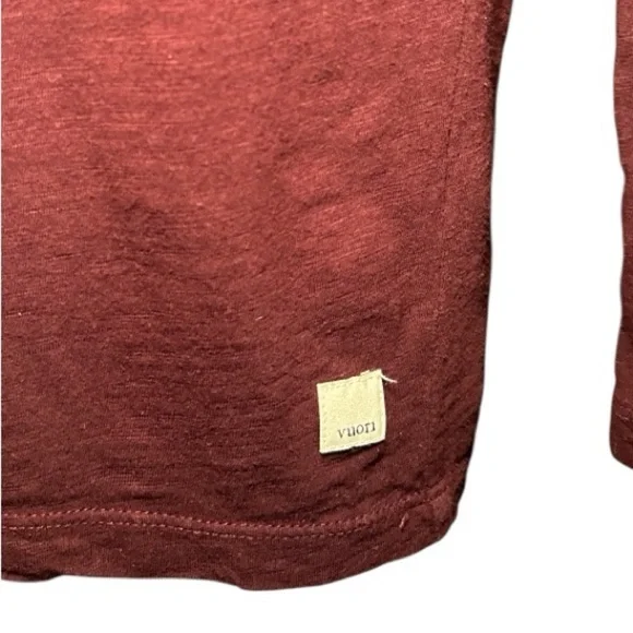 Vuori Long Sleeve Rise Tee Ruby Sz XXL Athleisure Athletic Casual Maroon - Picture 6 of 14